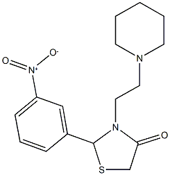 2-{3-nitrophenyl}-3-[2-(1-piperidinyl)ethyl]-1,3-thiazolidin-4-one Structure