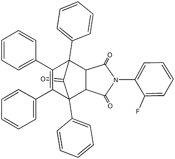 4-(2-fluorophenyl)-1,7,8,9-tetraphenyl-4-azatricyclo[5.2.1.0~2,6~]dec-8-ene-3,5,10-trione Struktur