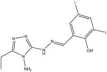 2-hydroxy-3,5-diiodobenzaldehyde (4-amino-5-ethyl-4H-1,2,4-triazol-3-yl)hydrazone 结构式