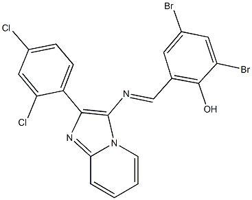 2,4-dibromo-6-({[2-(2,4-dichlorophenyl)imidazo[1,2-a]pyridin-3-yl]imino}methyl)phenol,357162-19-7,结构式
