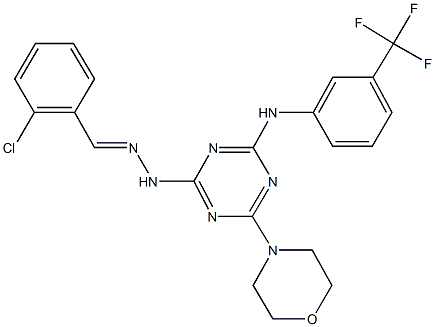 2-chlorobenzaldehyde {4-(4-morpholinyl)-6-[3-(trifluoromethyl)anilino]-1,3,5-triazin-2-yl}hydrazone,357163-07-6,结构式