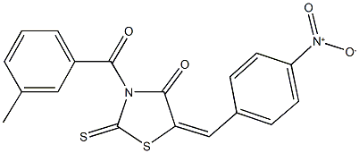 5-{4-nitrobenzylidene}-3-(3-methylbenzoyl)-2-thioxo-1,3-thiazolidin-4-one Structure