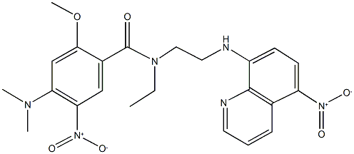 4-(dimethylamino)-N-ethyl-5-nitro-N-[2-({5-nitro-8-quinolinyl}amino)ethyl]-2-methoxybenzamide,357188-19-3,结构式