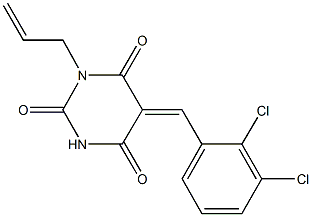 1-allyl-5-(2,3-dichlorobenzylidene)-2,4,6(1H,3H,5H)-pyrimidinetrione,357203-59-9,结构式