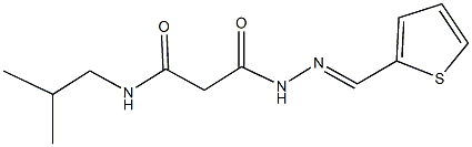 N-isobutyl-3-oxo-3-[2-(2-thienylmethylene)hydrazino]propanamide Structure