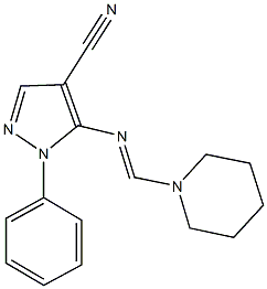 1-phenyl-5-[(1-piperidinylmethylene)amino]-1H-pyrazole-4-carbonitrile Structure
