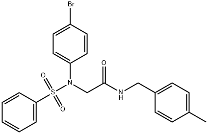 2-[4-bromo(phenylsulfonyl)anilino]-N-(4-methylbenzyl)acetamide 结构式