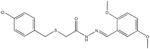 2-[(4-chlorobenzyl)sulfanyl]-N'-(2,5-dimethoxybenzylidene)acetohydrazide 结构式