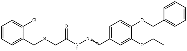 N'-[4-(benzyloxy)-3-ethoxybenzylidene]-2-[(2-chlorobenzyl)sulfanyl]acetohydrazide Struktur