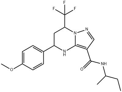 N-(sec-butyl)-5-(4-methoxyphenyl)-7-(trifluoromethyl)-4,5,6,7-tetrahydropyrazolo[1,5-a]pyrimidine-3-carboxamide,357293-54-0,结构式