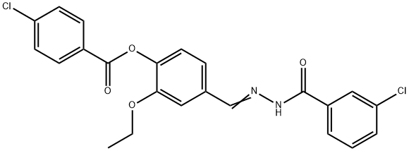 4-[2-(3-chlorobenzoyl)carbohydrazonoyl]-2-ethoxyphenyl 4-chlorobenzoate Structure