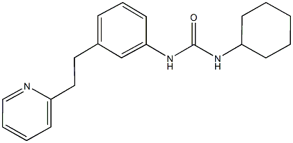 N-cyclohexyl-N'-{3-[2-(2-pyridinyl)ethyl]phenyl}urea 化学構造式