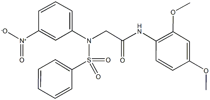 N-[2,4-bis(methyloxy)phenyl]-2-[{3-nitrophenyl}(phenylsulfonyl)amino]acetamide Struktur