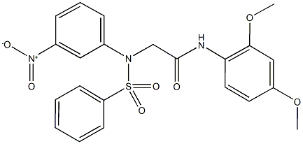 N-[2,4-bis(methyloxy)phenyl]-2-[{3-nitrophenyl}(phenylsulfonyl)amino]acetamide Structure