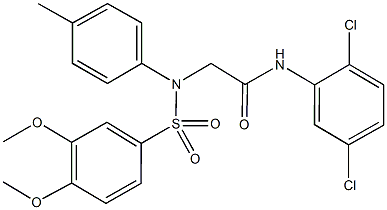 2-[{[3,4-bis(methyloxy)phenyl]sulfonyl}(4-methylphenyl)amino]-N-(2,5-dichlorophenyl)acetamide 化学構造式
