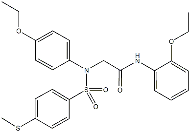 N-[2-(ethyloxy)phenyl]-2-([4-(ethyloxy)phenyl]{[4-(methylsulfanyl)phenyl]sulfonyl}amino)acetamide Structure