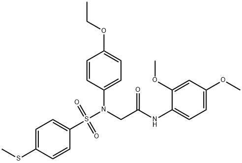 N-[2,4-bis(methyloxy)phenyl]-2-([4-(ethyloxy)phenyl]{[4-(methylsulfanyl)phenyl]sulfonyl}amino)acetamide Struktur