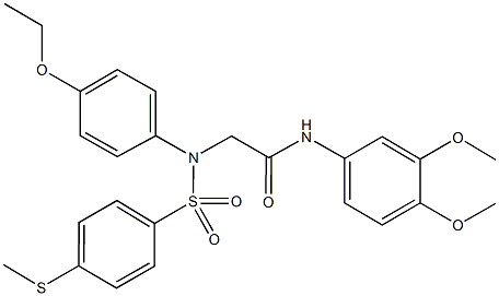 N-[3,4-bis(methyloxy)phenyl]-2-([4-(ethyloxy)phenyl]{[4-(methylsulfanyl)phenyl]sulfonyl}amino)acetamide Structure