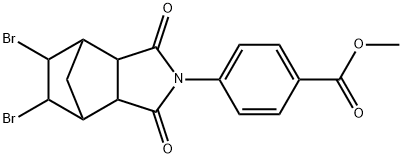 methyl 4-(8,9-dibromo-3,5-dioxo-4-azatricyclo[5.2.1.0~2,6~]dec-4-yl)benzoate 化学構造式