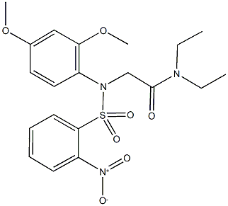 2-[[2,4-bis(methyloxy)phenyl]({2-nitrophenyl}sulfonyl)amino]-N,N-diethylacetamide Structure