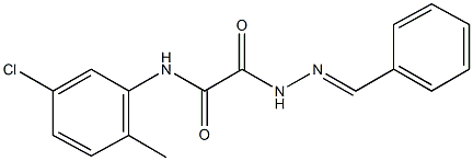 2-(2-benzylidenehydrazino)-N-(5-chloro-2-methylphenyl)-2-oxoacetamide Struktur