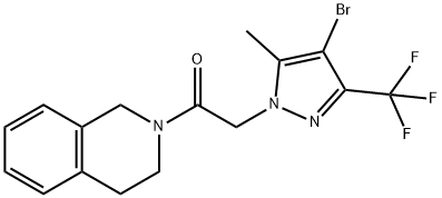 357611-65-5 2-{[4-bromo-5-methyl-3-(trifluoromethyl)-1H-pyrazol-1-yl]acetyl}-1,2,3,4-tetrahydroisoquinoline