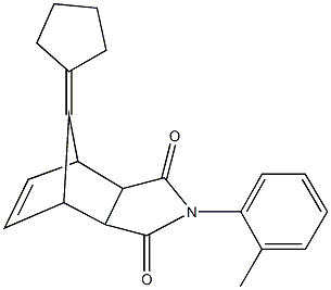 10-cyclopentylidene-4-(2-methylphenyl)-4-azatricyclo[5.2.1.0~2,6~]dec-8-ene-3,5-dione 结构式