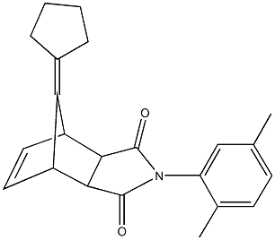 10-cyclopentylidene-4-(2,5-dimethylphenyl)-4-azatricyclo[5.2.1.0~2,6~]dec-8-ene-3,5-dione,357623-57-5,结构式