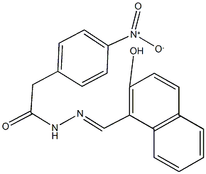 N'-[(2-hydroxy-1-naphthyl)methylene]-2-{4-nitrophenyl}acetohydrazide 结构式