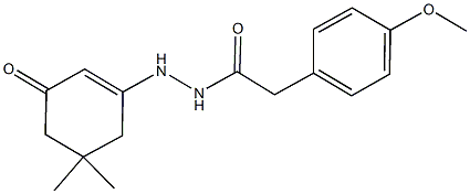 N'-(5,5-dimethyl-3-oxo-1-cyclohexen-1-yl)-2-(4-methoxyphenyl)acetohydrazide 化学構造式