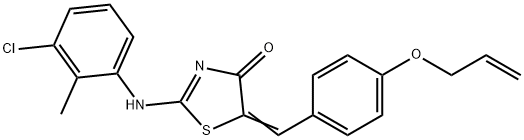 5-[4-(allyloxy)benzylidene]-2-[(3-chloro-2-methylphenyl)imino]-1,3-thiazolidin-4-one,357654-75-2,结构式