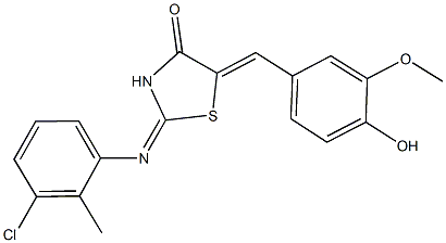 2-[(3-chloro-2-methylphenyl)imino]-5-(4-hydroxy-3-methoxybenzylidene)-1,3-thiazolidin-4-one|