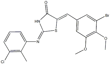 5-(3-bromo-4,5-dimethoxybenzylidene)-2-[(3-chloro-2-methylphenyl)imino]-1,3-thiazolidin-4-one Struktur