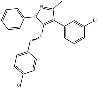 N-[4-(3-bromophenyl)-3-methyl-1-phenyl-1H-pyrazol-5-yl]-N-(4-chlorobenzylidene)amine Structure