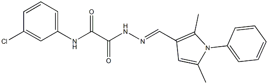 N-(3-chlorophenyl)-2-{2-[(2,5-dimethyl-1-phenyl-1H-pyrrol-3-yl)methylene]hydrazino}-2-oxoacetamide 结构式