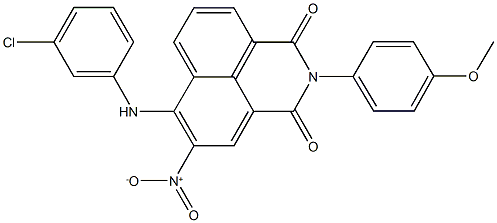 6-(3-chloroanilino)-5-nitro-2-(4-methoxyphenyl)-1H-benzo[de]isoquinoline-1,3(2H)-dione,358371-38-7,结构式