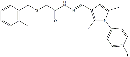 N'-{[1-(4-fluorophenyl)-2,5-dimethyl-1H-pyrrol-3-yl]methylene}-2-[(2-methylbenzyl)sulfanyl]acetohydrazide Struktur