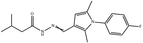 N'-{[1-(4-fluorophenyl)-2,5-dimethyl-1H-pyrrol-3-yl]methylene}-3-methylbutanohydrazide 结构式