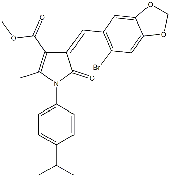 methyl 4-[(6-bromo-1,3-benzodioxol-5-yl)methylene]-1-(4-isopropylphenyl)-2-methyl-5-oxo-4,5-dihydro-1H-pyrrole-3-carboxylate Structure