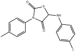 5-(4-iodoanilino)-3-(4-methylphenyl)-1,3-thiazolidine-2,4-dione 化学構造式