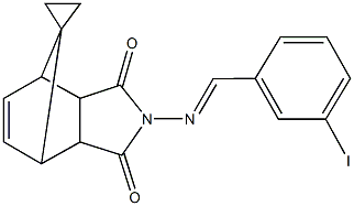 4-[(3-iodobenzylidene)amino]-spiro[4-azatricyclo[5.2.1.0~2,6~]dec[8]ene-10,1'-cyclopropane]-3,5-dione Structure