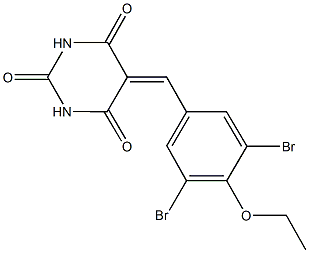 5-(3,5-dibromo-4-ethoxybenzylidene)-2,4,6(1H,3H,5H)-pyrimidinetrione Structure