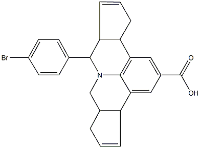 7-(4-bromophenyl)-3b,4,6a,7,9,9a,10,12a-octahydrocyclopenta[c]cyclopenta[4,5]pyrido[3,2,1-ij]quinoline-2-carboxylic acid Structure