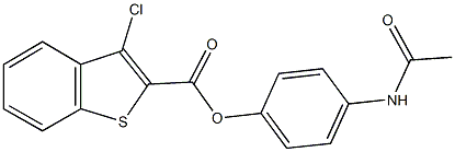 4-(acetylamino)phenyl 3-chloro-1-benzothiophene-2-carboxylate 化学構造式