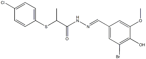 N'-(3-bromo-4-hydroxy-5-methoxybenzylidene)-2-[(4-chlorophenyl)sulfanyl]propanohydrazide Struktur