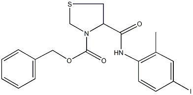 benzyl 4-[(4-iodo-2-methylanilino)carbonyl]-1,3-thiazolidine-3-carboxylate Struktur