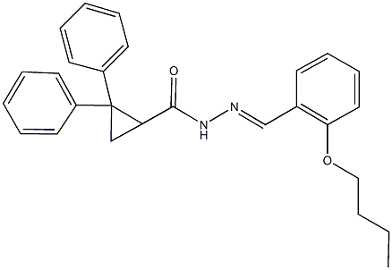 N'-(2-butoxybenzylidene)-2,2-diphenylcyclopropanecarbohydrazide Structure