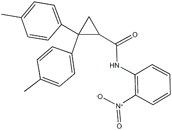 N-{2-nitrophenyl}-2,2-bis(4-methylphenyl)cyclopropanecarboxamide Structure