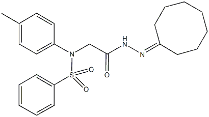N-[2-(2-cyclooctylidenehydrazino)-2-oxoethyl]-N-(4-methylphenyl)benzenesulfonamide Struktur