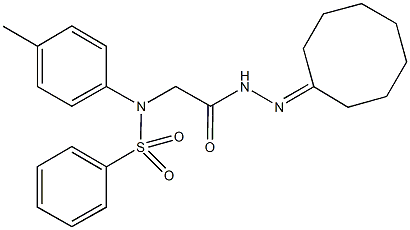 N-[2-(2-cyclooctylidenehydrazino)-2-oxoethyl]-N-(4-methylphenyl)benzenesulfonamide 化学構造式